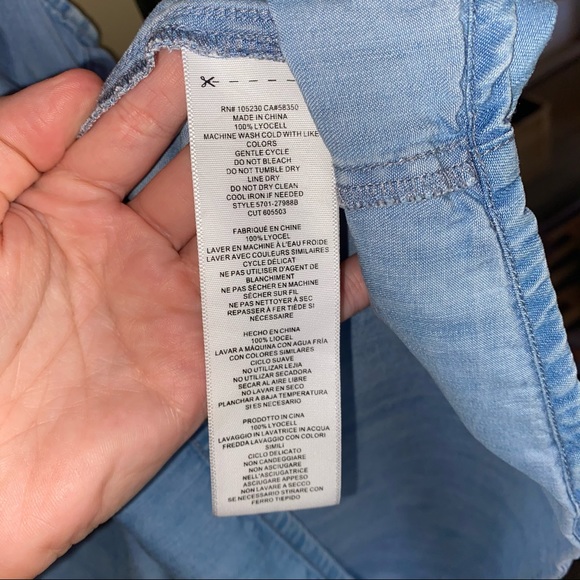 joie soft carley chambray denim tank top - Picture 5 of 6